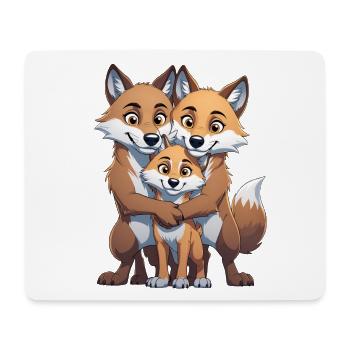 Trio de la famille Wolf - Tapis de souris (format paysage) - blanc - Devant