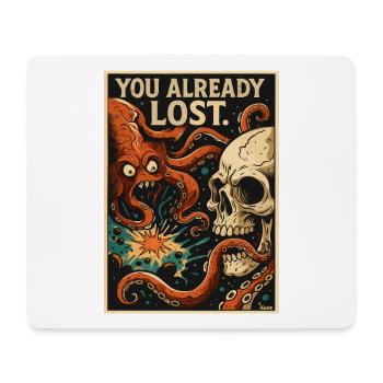 Du hast bereits verloren – Totenkopf und Tentakeln - Mousepad (Querformat) - Weiß - Vorne
