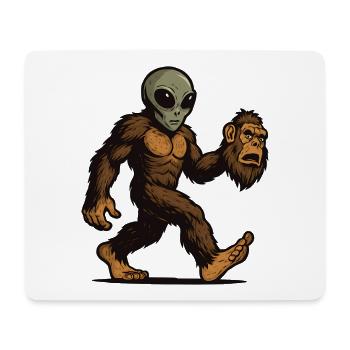 Bigfoot Alien Sasquatch UFO Science Fiction - Mouse Pad (horizontal) - white - Front