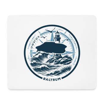 Baltrum | Wenn die Insel ruft - Wellen Nordsee - Mousepad (Querformat) - Weiß - Vorne