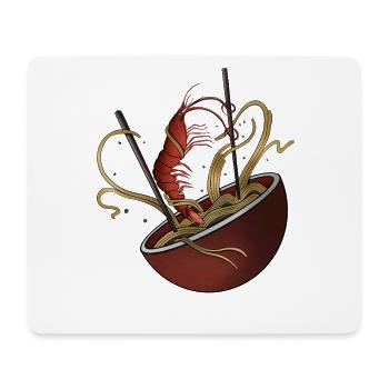 Garnelen-Ramen-Shirt – Japanisches Nudel-Kunst-Tee - Mousepad (Querformat) - Weiß - Vorne