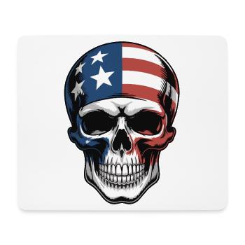 USA Totenkopf - Patriot Skull Design - Mouse Pad (horizontal) - white - Front