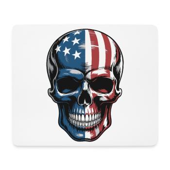USA Totenkopf - Patriot Skull Design - Mouse Pad (horizontal) - white - Front