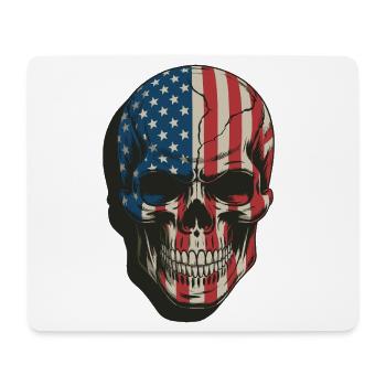 USA Totenkopf - Patriot Skull Design - Mouse Pad (horizontal) - white - Front