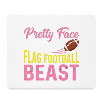 Flag Football Beast – lustiges Zitat von hübschem Gesicht - Mousepad (Querformat) - Weiß - Vorne