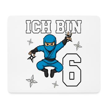 I'm 6 Ninja 6th Birthday Blue Karate - Mouse Pad (horizontal) - white - Front