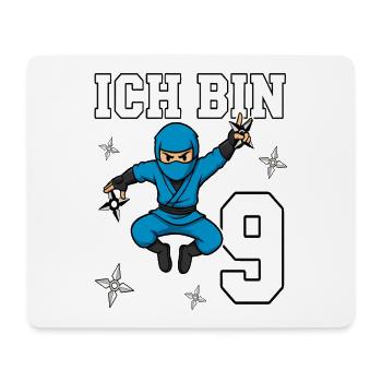 I'm 9 Ninja 9th Birthday Blue Karate - Mouse Pad (horizontal) - white - Front