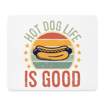 hot dog life is good - Mousepad (Querformat) - Weiß - Vorne