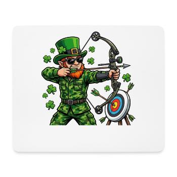  St Patricks Day Archery Leprechaun Bow Hunter - Mouse Pad (horizontal) - white - Front