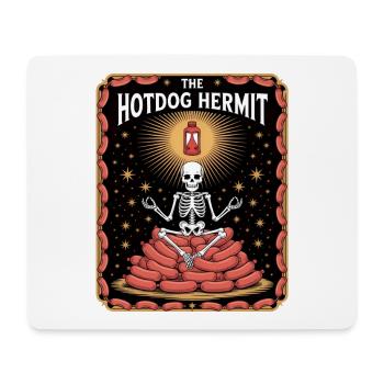 Le squelette ermite de hot-dog médite sur des saucisses - Tapis de souris (format paysage) - blanc - Devant