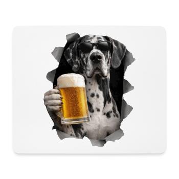 Deutsche Dogge Bier - Mousepad (Querformat) - Weiß - Vorne