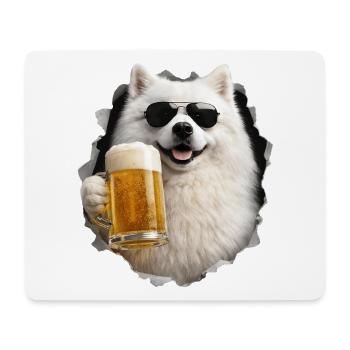 Japanese Spitz Beer - Mouse Pad (horizontal) - white - Front