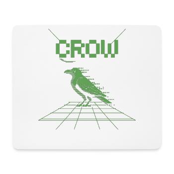 Krähe Retro Shirt – 8 Bit Gaming Style - Mousepad (Querformat) - Weiß - Vorne