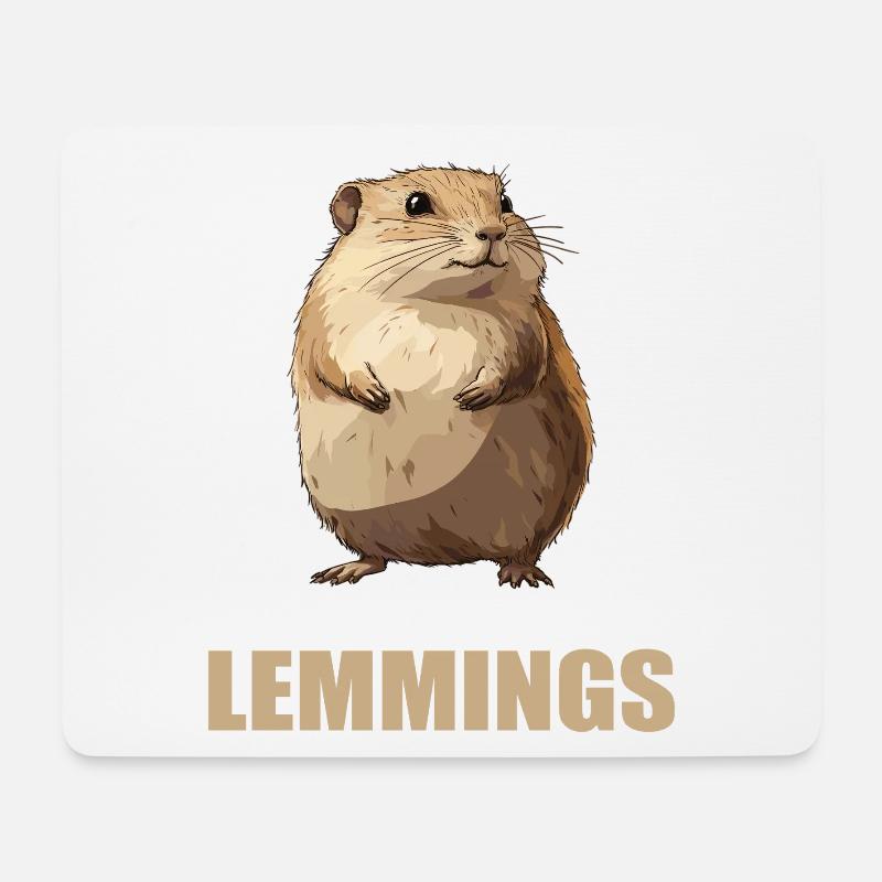 Lemminger Lemming - Musemåtte (tværformat) - hvid