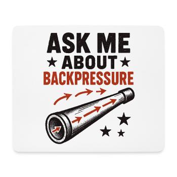 Frag mich nach Backpressure | Didgeridoo Technik - Mousepad (Querformat) - Weiß - Vorne