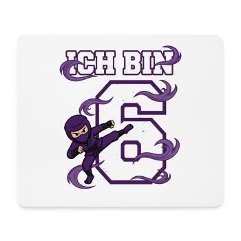 I'm 6 Ninja 6th Birthday Purple Karate - Mouse Pad (horizontal) - white - Front