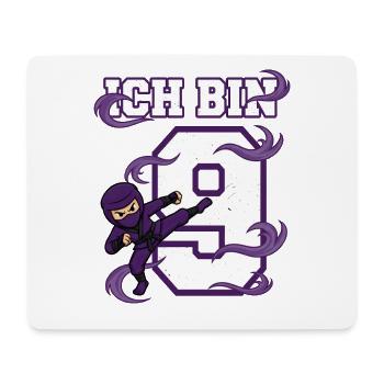 I'm 9 Ninja 9th Birthday Purple Karate - Mouse Pad (horizontal) - white - Front