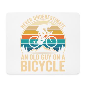 Never Underestimate An Old Guy On A Bicycle - Mouse Pad (horizontal) - white - Front