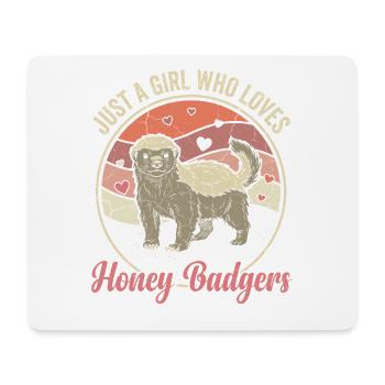 Just a Girl Who Loves Honey Badgers - Mousepad (Querformat) - Weiß - Vorne