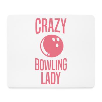 Crazy Bowling Lady Pink Sports Lover Design - Mousepad (Querformat) - Weiß - Vorne