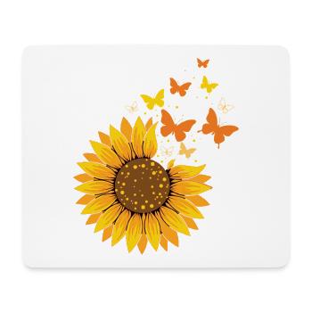 Cadeau de tournesol pour les amoureux de la nature - Tapis de souris (format paysage) - blanc - Devant