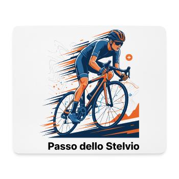Passo Dello Stelvio Cyclist Sprint Neon Motion - Mousepad (Querformat) - Weiß - Vorne