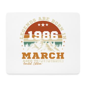März 1986 Vintage-Retro-Geburtstagsgeschenk - Mousepad (Querformat) - Weiß - Vorne