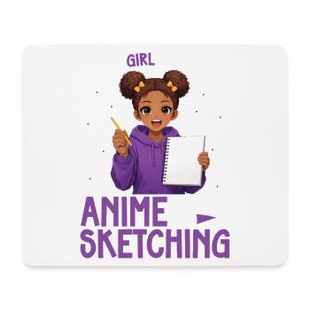 Nur Ein Mädchen, Das Anime Liebt Und Afro Zeichnet - Mousepad (Querformat) - Weiß - Vorne