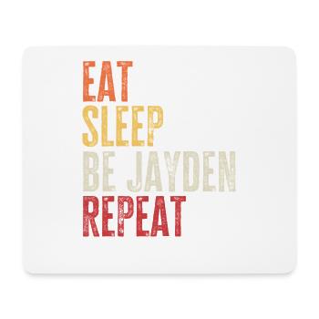 Essen, schlafen, Devon sein, Retro-Name wiederholen. - Mousepad (Querformat) - Weiß - Vorne