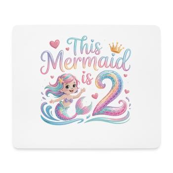 Mermaid 2nd Birthday 2 Years - Mouse Pad (horizontal) - white - Front