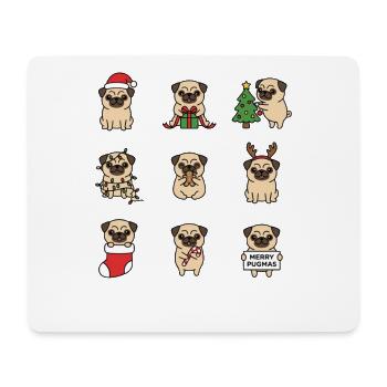 Merry Pugmas Lustige Mops Weihnachten - Mousepad (Querformat) - Weiß - Vorne