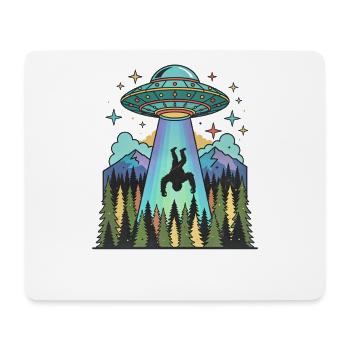 Bigfoot Alien Abduction Sasquatch UFO Spaceship - Mouse Pad (horizontal) - white - Front