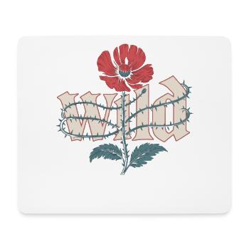 Chemise de fleurs sauvages avec motif de pavot - Tapis de souris (format paysage) - blanc - Devant