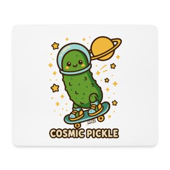 Cosmic Cucumber on Skateboard - Mouse Pad (horizontal) - white - Front