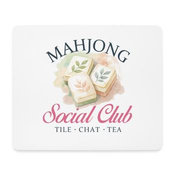 Mahjong Social Club Tile Chat Tea - Mouse Pad (horizontal) - white - Front