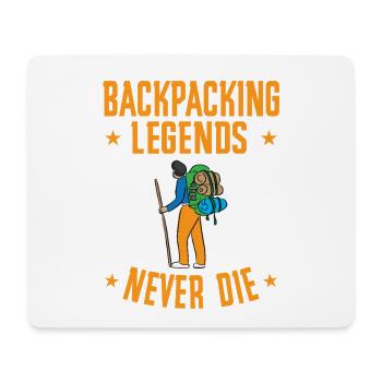 Backpacking Legends Never Die Funny Hiker Design - Mousepad (Querformat) - Weiß - Vorne
