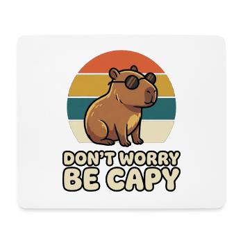Ne t’inquiète pas, sois drôle de capybara Retro - Tapis de souris (format paysage) - blanc - Devant