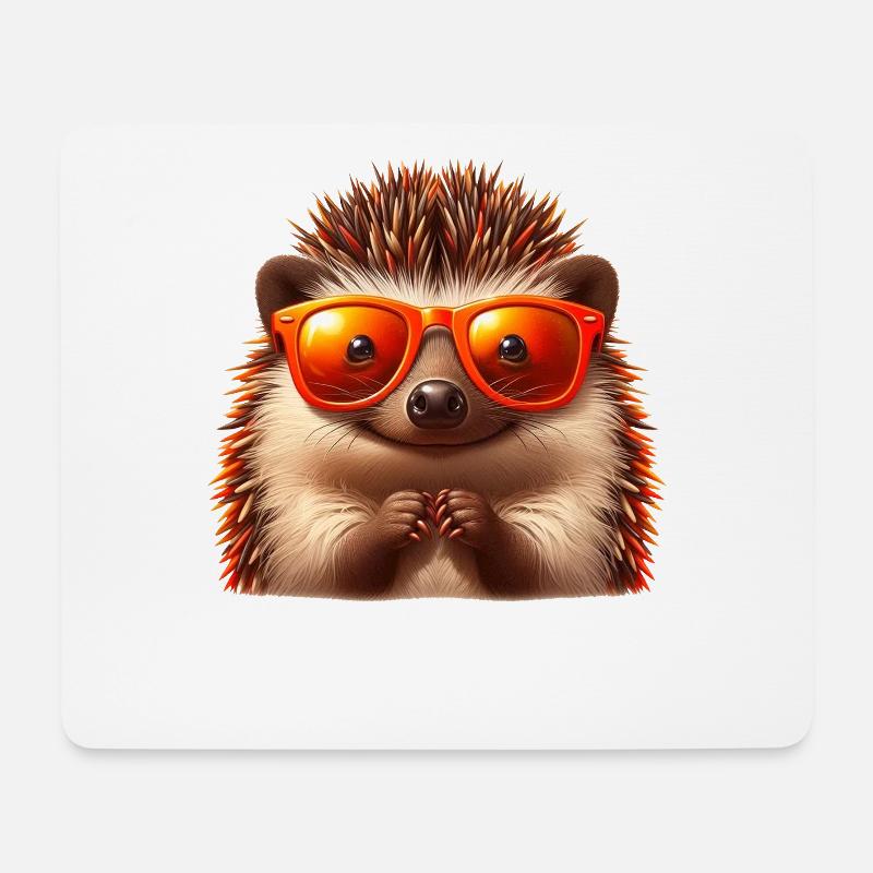 Hedgehog with sunglasses Hedgehog Sarcasm Animal lover - Mouse Pad (horizontal) - white