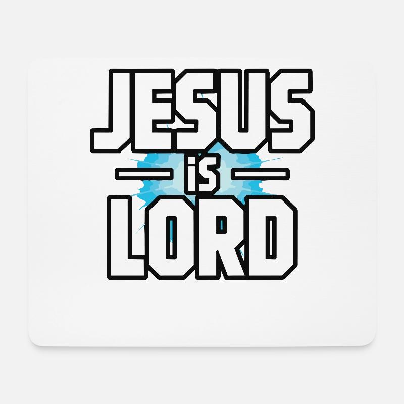Jesus Is Lord - Kristent slåfejldesign - Musemåtte (tværformat) - hvid