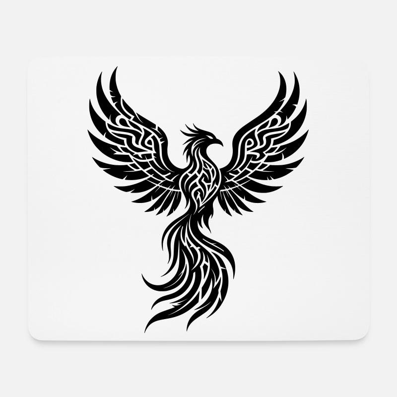 Phönix Tribal Symbol der Wiedergeburt - Mousepad (Querformat) - Weiß