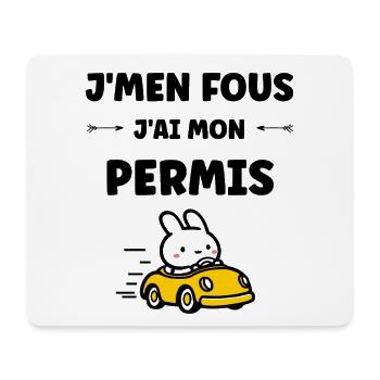 Humour j'ai mon permis de conduire - Tapis de souris (format paysage) - blanc - Devant