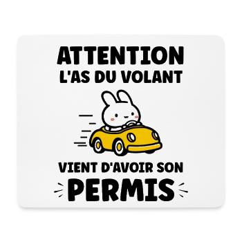 Humour j'ai mon permis de conduire - Tapis de souris (format paysage) - blanc - Devant