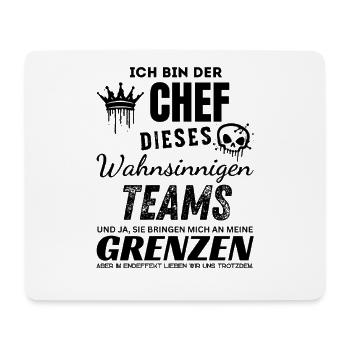 Stolzer Chef des wahnsinnigen Teams Chef Geschenk - Mousepad (Querformat) - Weiß - Vorne