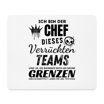 Stolzer Chef des verrückten Teams Chef Geschenk - Mouse Pad (horizontal) - white - Front