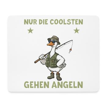 Angler Papa Gans: Lustiges Fischerei Vatertag - Mousepad (Querformat) - Weiß - Vorne