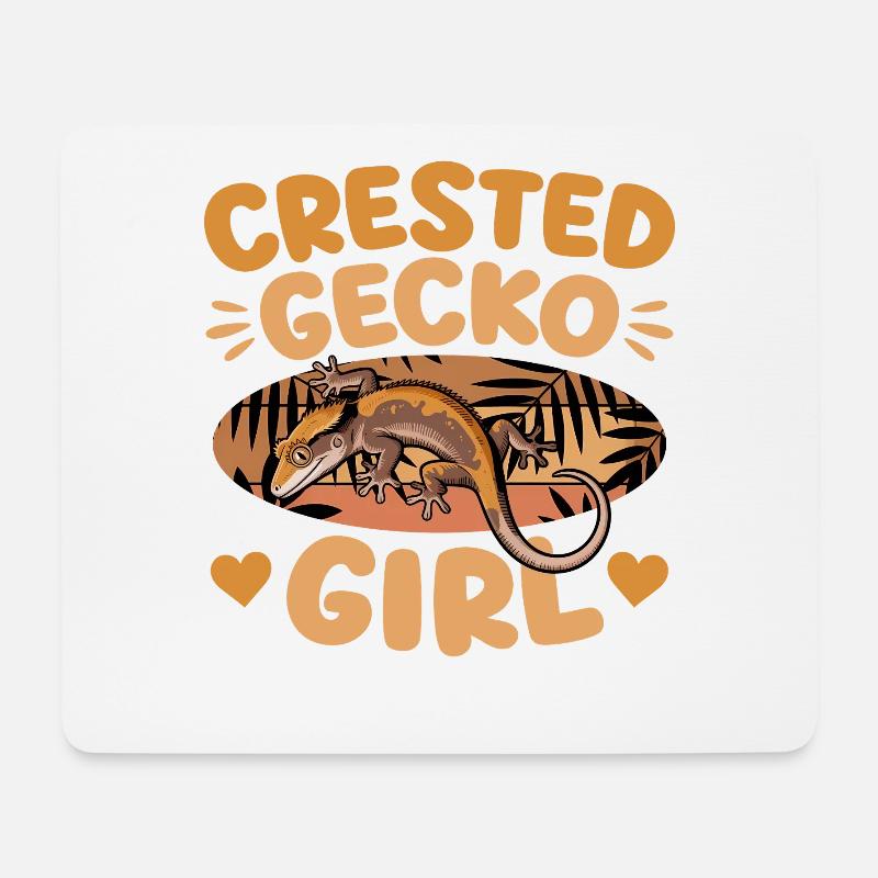 Funny Reptile Crested Gecko - Mousepad (Querformat) - Weiß