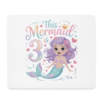 Meerjungfrau 3. Geburtstag 3 Jahre - Mousepad (Querformat) - Weiß - Vorne