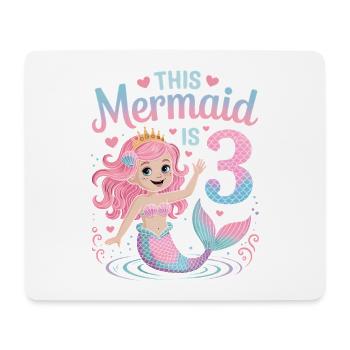 Meerjungfrau 3. Geburtstag 3 Jahre - Mousepad (Querformat) - Weiß - Vorne