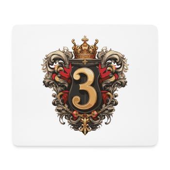 3 Zahl Wappen - Mousepad (Querformat) - Weiß - Vorne
