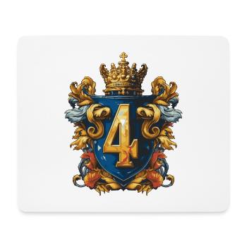 4 Zahl Wappen - Mousepad (Querformat) - Weiß - Vorne